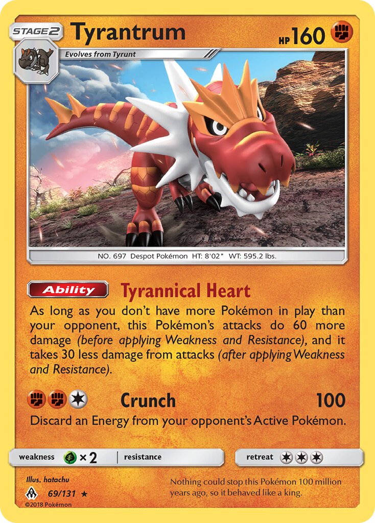 Tyrantrum 069/131 — Forbidden Light (English Pokémon TCG card)