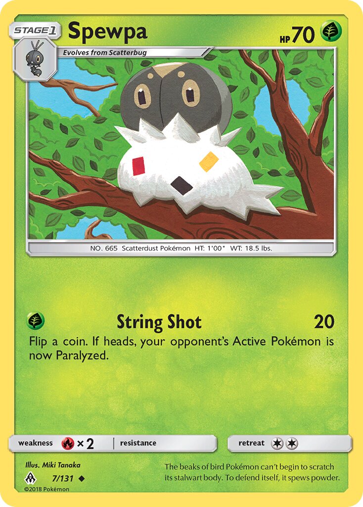 Spewpa 007/131 — Forbidden Light (English Pokémon TCG card)