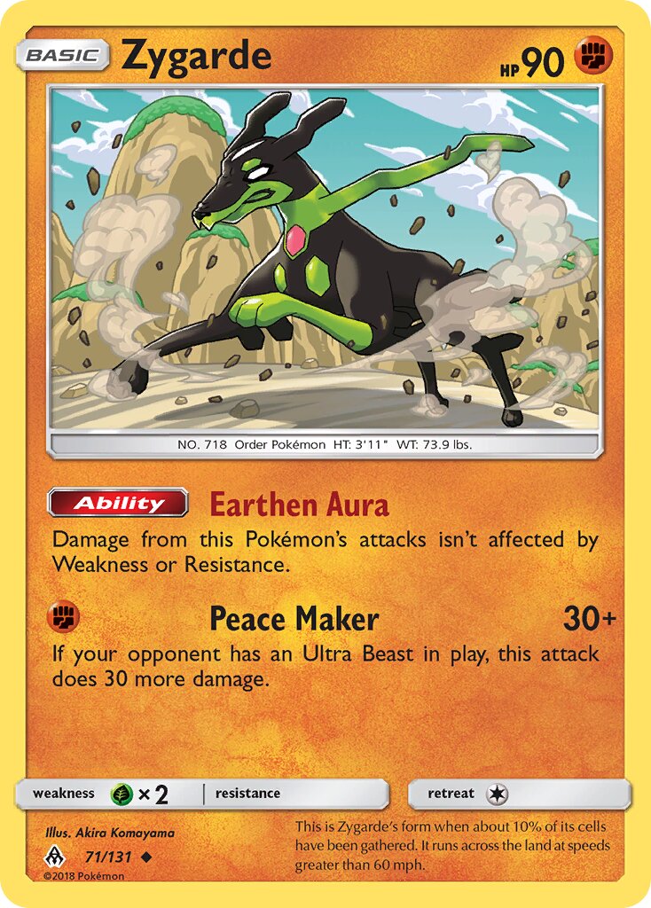 Zygarde 071/131 — Forbidden Light (English Pokémon TCG card)