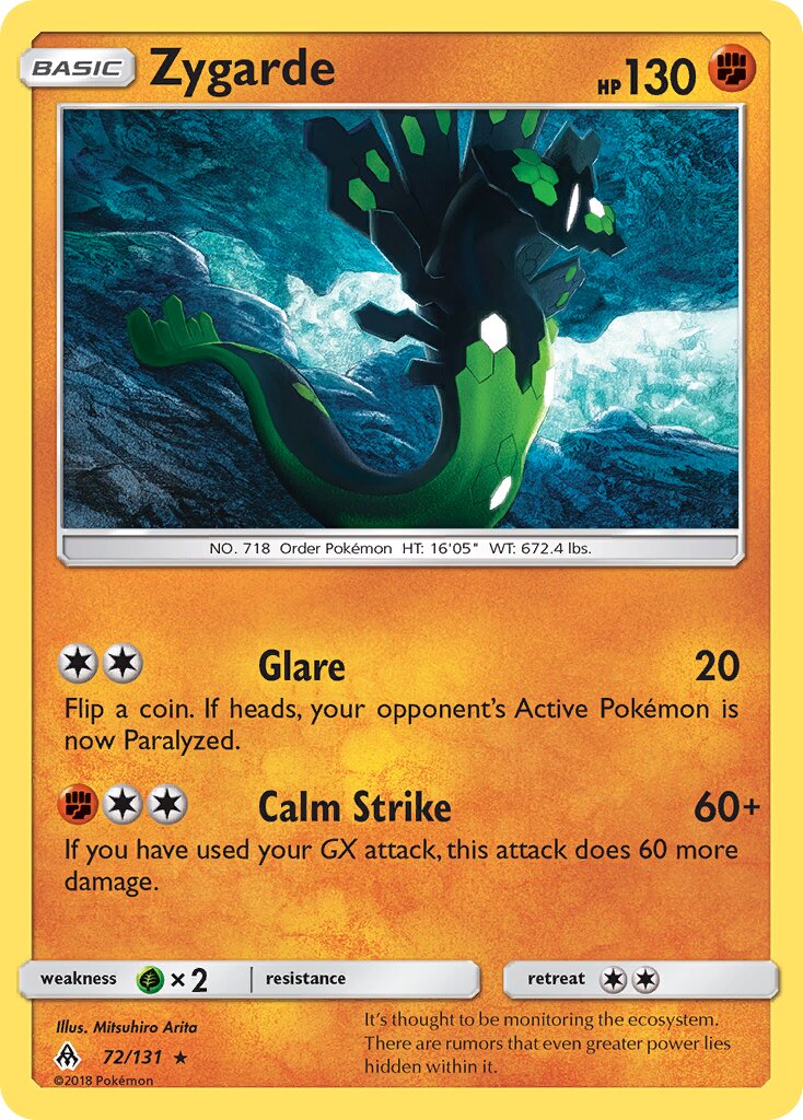 Zygarde 072/131 — Forbidden Light (English Pokémon TCG card)