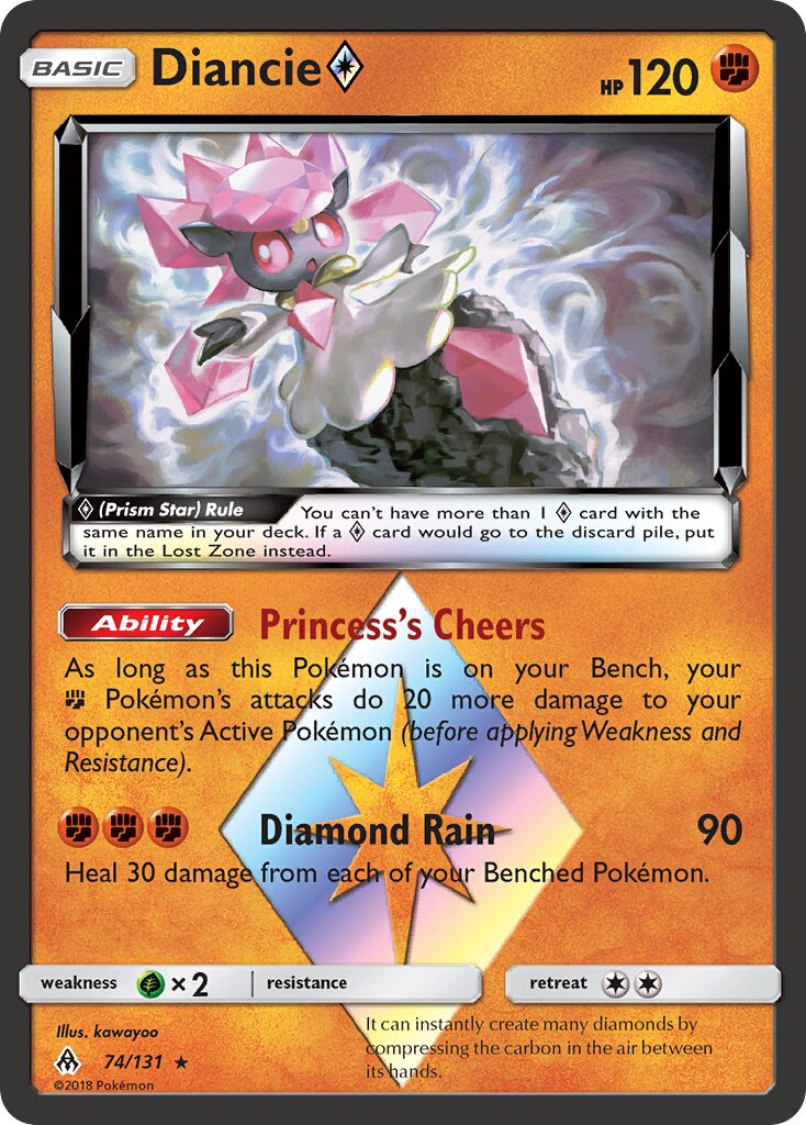 Diancie ◇ 074/131 — Forbidden Light (English Pokémon TCG card)