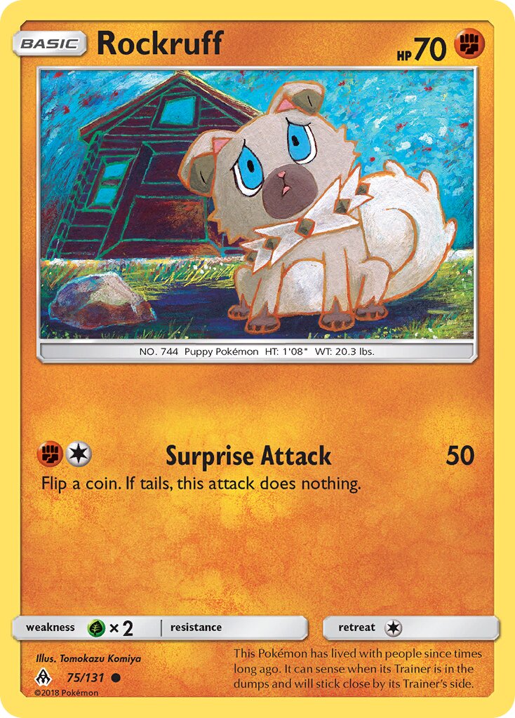 Rockruff 075/131 — Forbidden Light (English Pokémon TCG card)