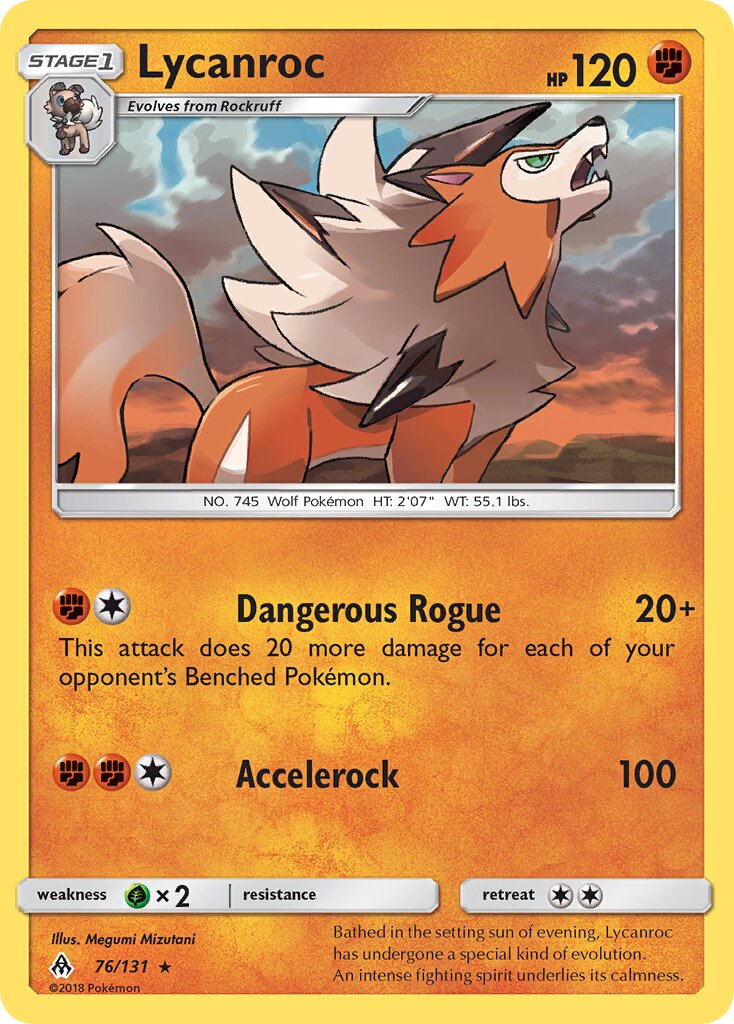 Lycanroc 076/131 — Forbidden Light (English Pokémon TCG card)