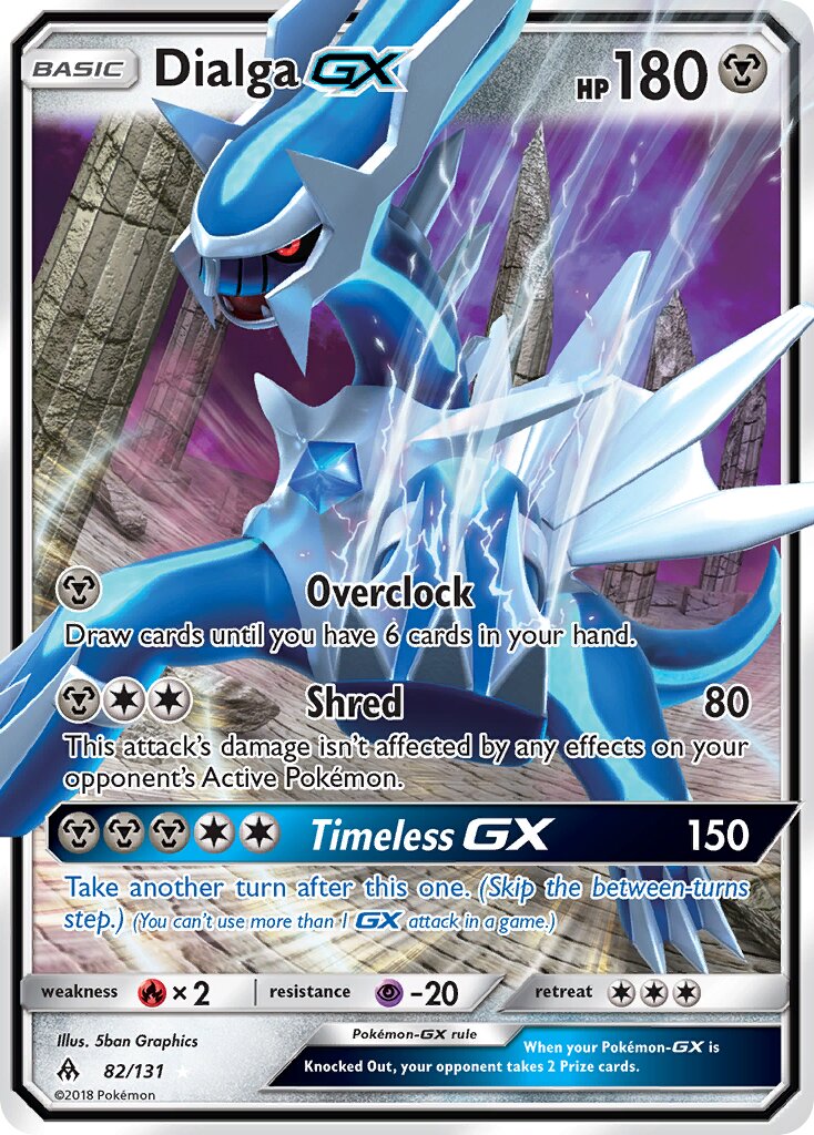 Dialga-GX 082/131 — Forbidden Light (English Pokémon TCG card)