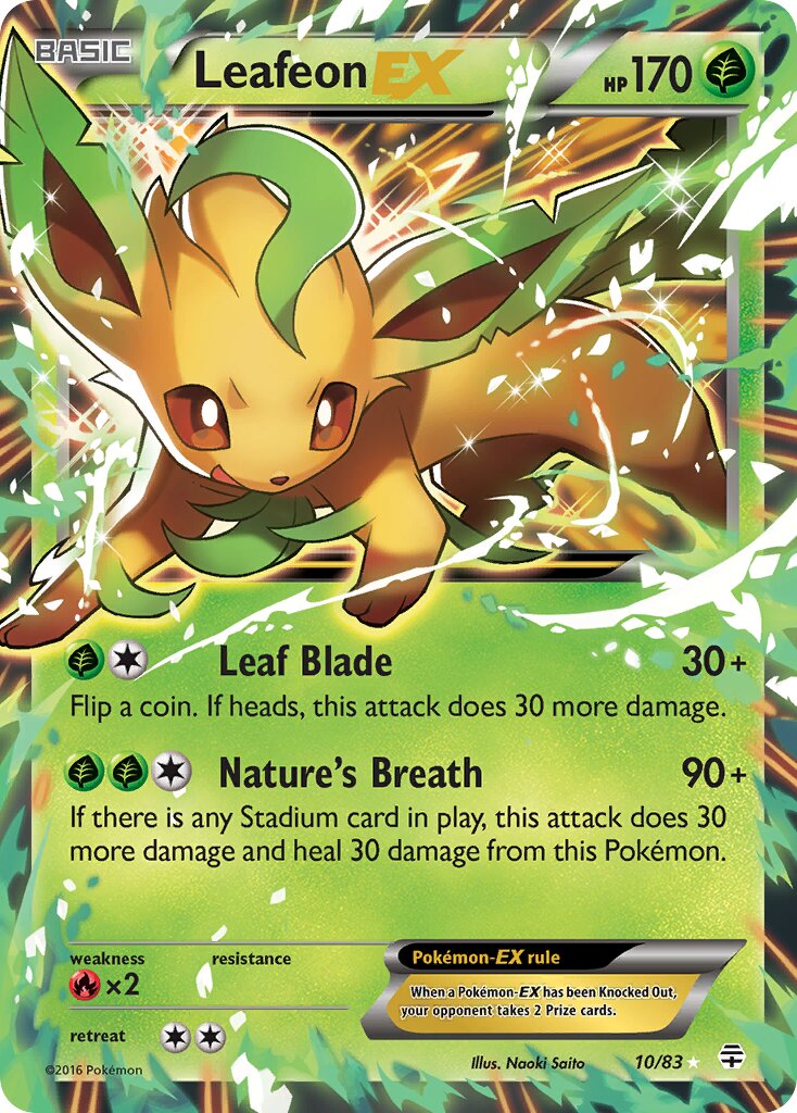 Leafeon-EX 010 — Generations (English Pokémon TCG card)