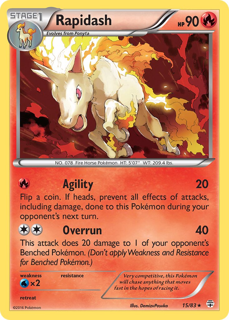 Rapidash 015 — Generations (English Pokémon TCG card)