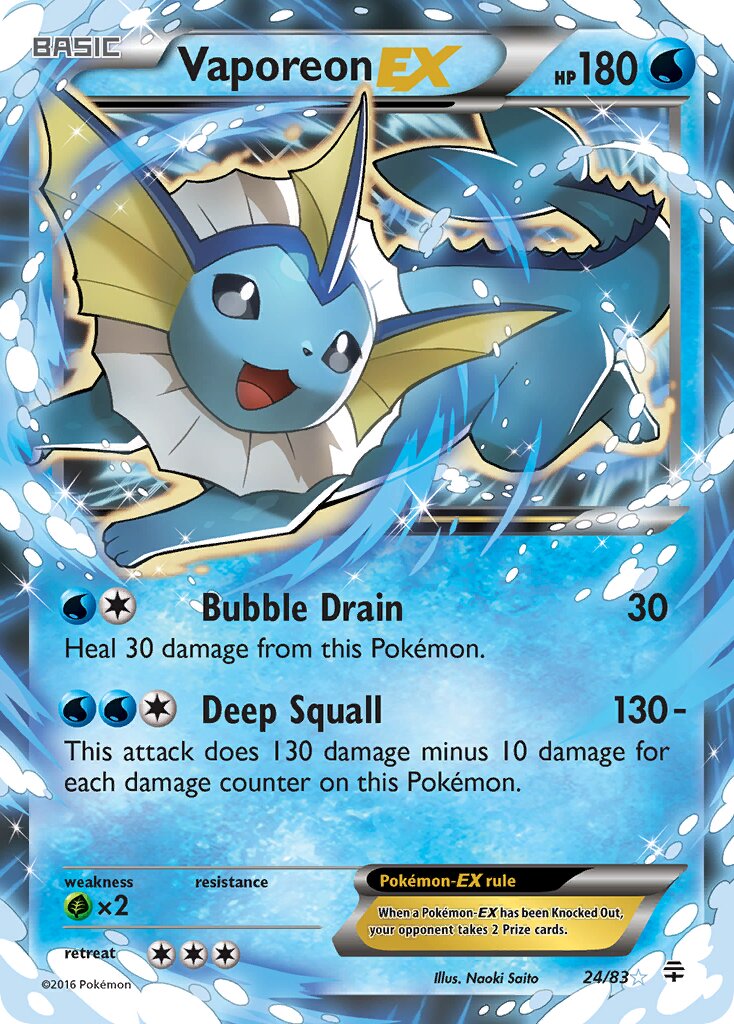 Vaporeon-EX 024 — Generations (English Pokémon TCG card)