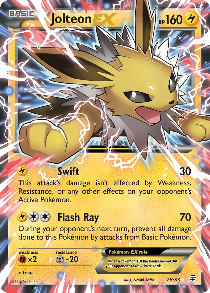 Jolteon-EX 028 — Generations (English Pokémon TCG card)