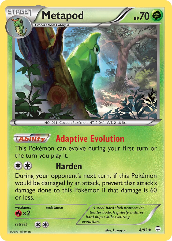 Metapod 004 — Generations (English Pokémon TCG card)