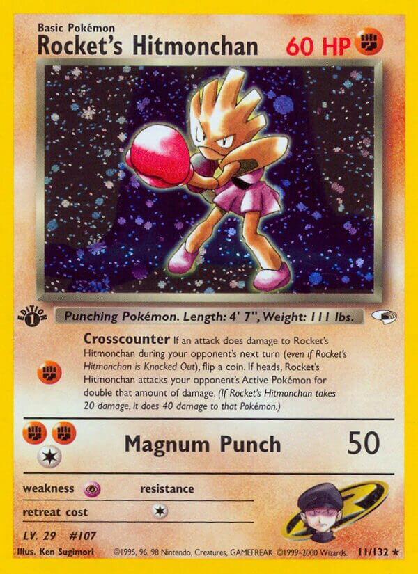 Rocket's Hitmonchan 011/132 — Gym Heroes (English Pokémon TCG card)