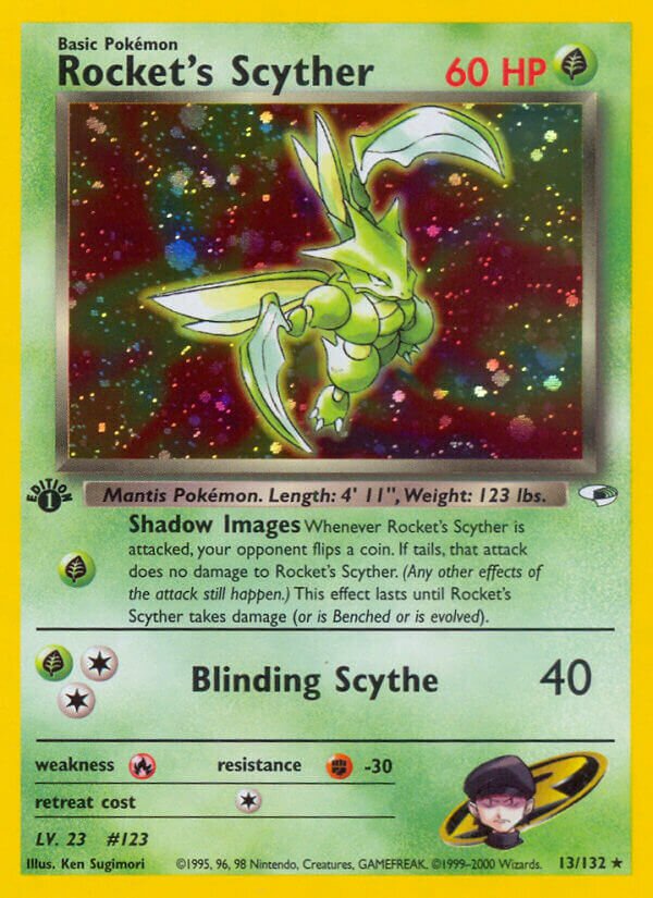 Rocket's Scyther 013/132 — Gym Heroes (English Pokémon TCG card)