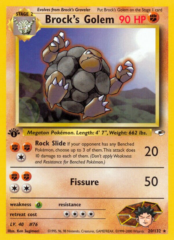 Brock's Golem 020/132 — Gym Heroes (English Pokémon TCG card)