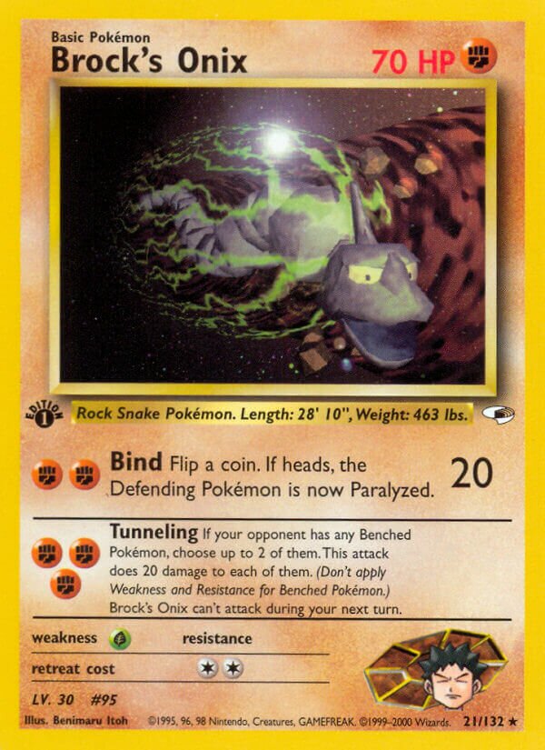 Brock's Onix 021/132 — Gym Heroes (English Pokémon TCG card)