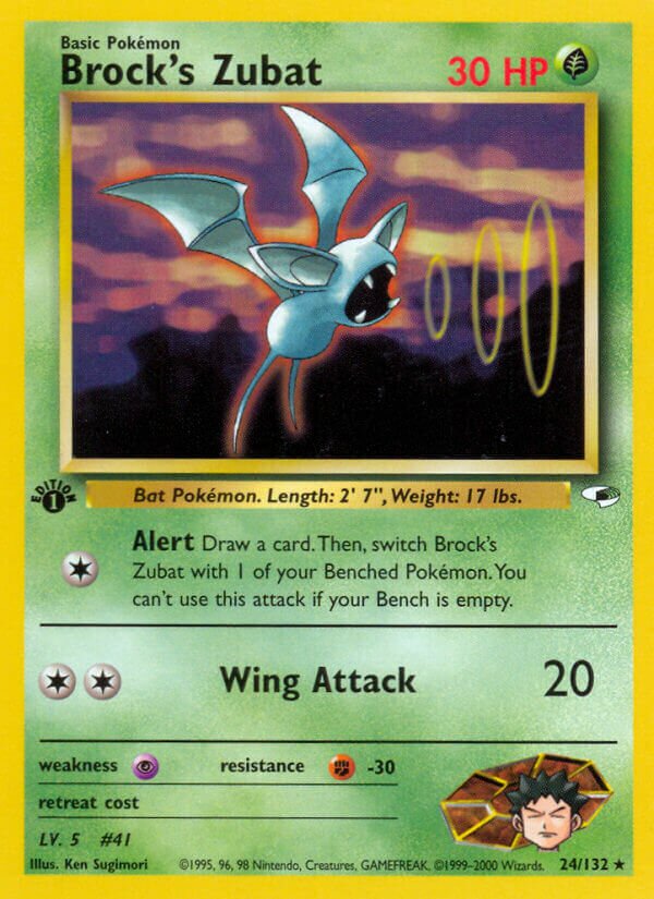 Brock's Zubat 024/132 — Gym Heroes (English Pokémon TCG card)
