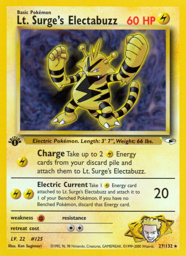 Lt. Surge's Electabuzz 027/132 — Gym Heroes (English Pokémon TCG card)