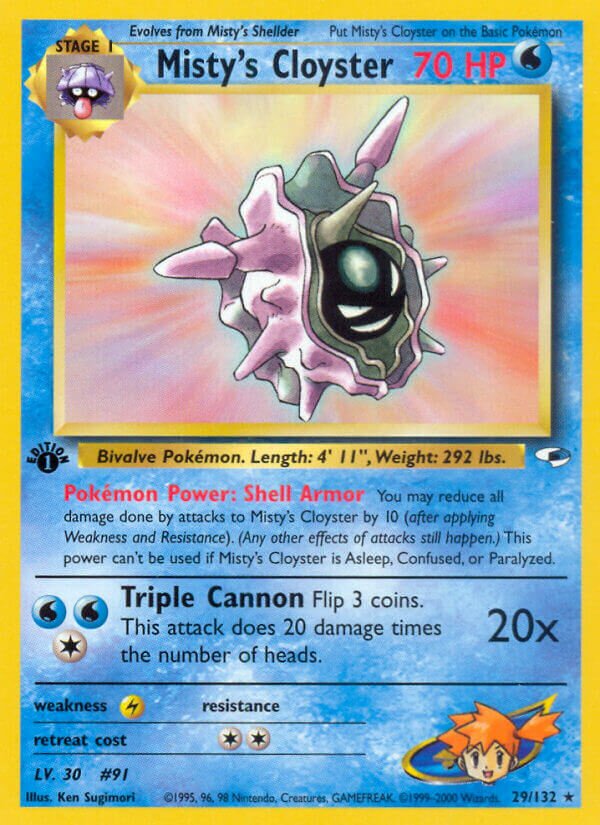 Misty's Cloyster 029/132 — Gym Heroes (English Pokémon TCG card)