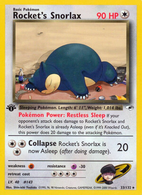 Rocket's Snorlax 033/132 — Gym Heroes (English Pokémon TCG card)