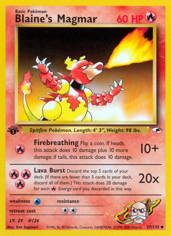 Blaine's Magmar 037/132 — Gym Heroes (English Pokémon TCG card)
