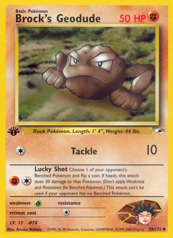 Brock's Geodude 038/132 — Gym Heroes (English Pokémon TCG card)