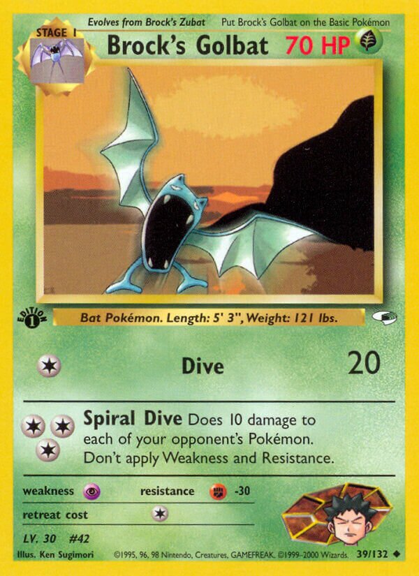 Brock's Golbat 039/132 — Gym Heroes (English Pokémon TCG card)