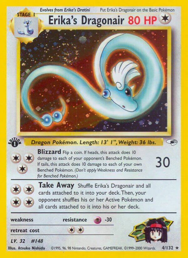 Erika's Dragonair 004/132 — Gym Heroes (English Pokémon TCG card)