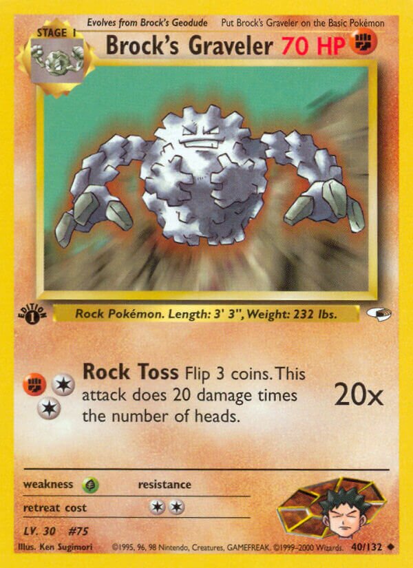 Brock's Graveler 040/132 — Gym Heroes (English Pokémon TCG card)