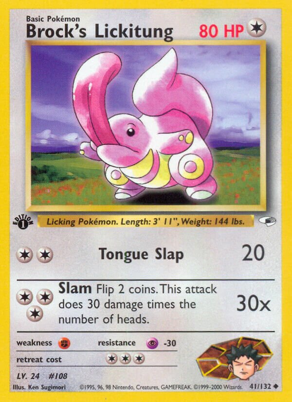 Brock's Lickitung 041/132 — Gym Heroes (English Pokémon TCG card)