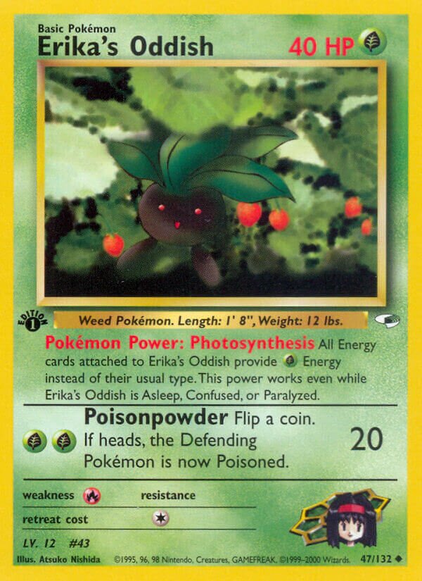 Erika's Oddish 047/132 — Gym Heroes (English Pokémon TCG card)