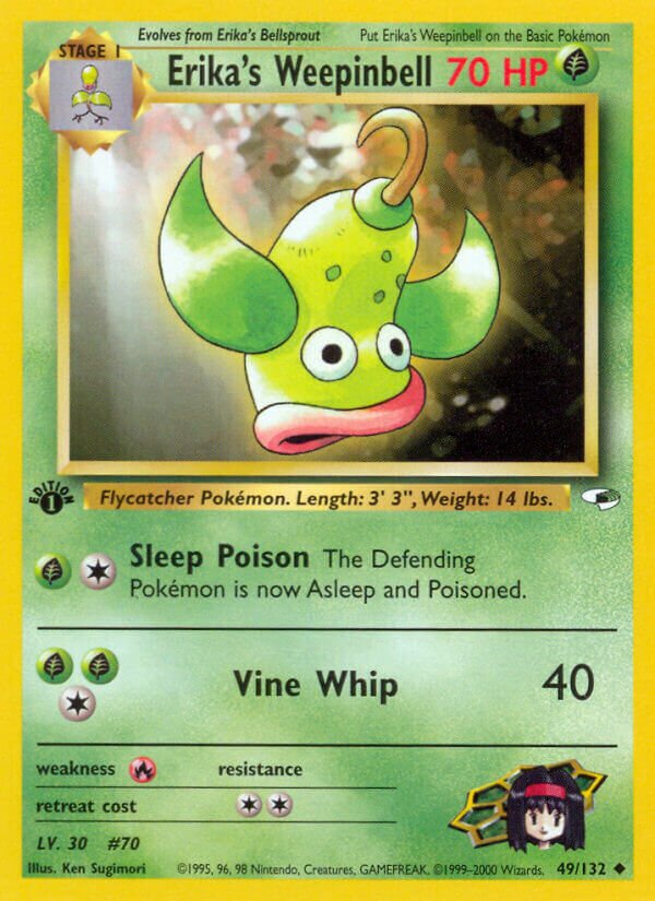 Erika's Weepinbell 049/132 — Gym Heroes (English Pokémon TCG card)