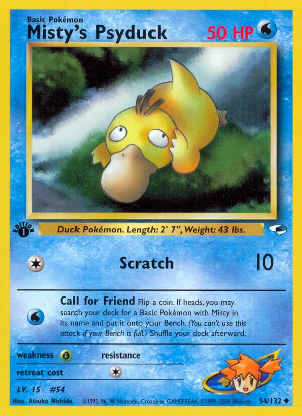 Misty's Psyduck 054/132 — Gym Heroes (English Pokémon TCG card)