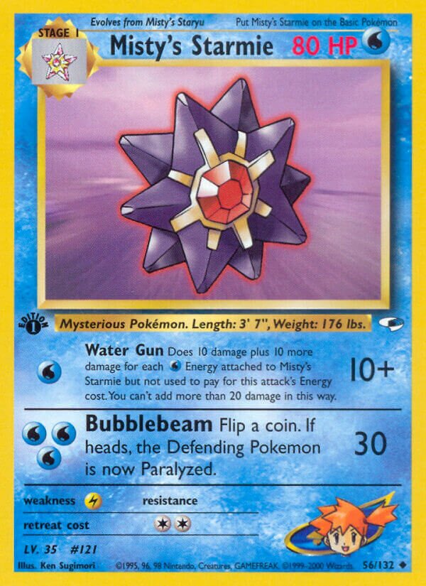 Misty's Starmie 056/132 — Gym Heroes (English Pokémon TCG card)