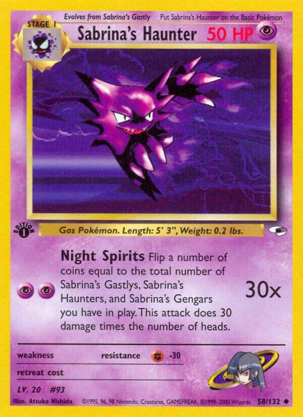 Sabrina's Haunter 058/132 — Gym Heroes (English Pokémon TCG card)