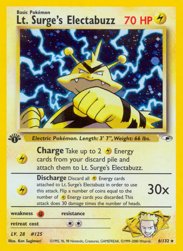 Lt. Surge's Electabuzz 006/132 — Gym Heroes (English Pokémon TCG card)