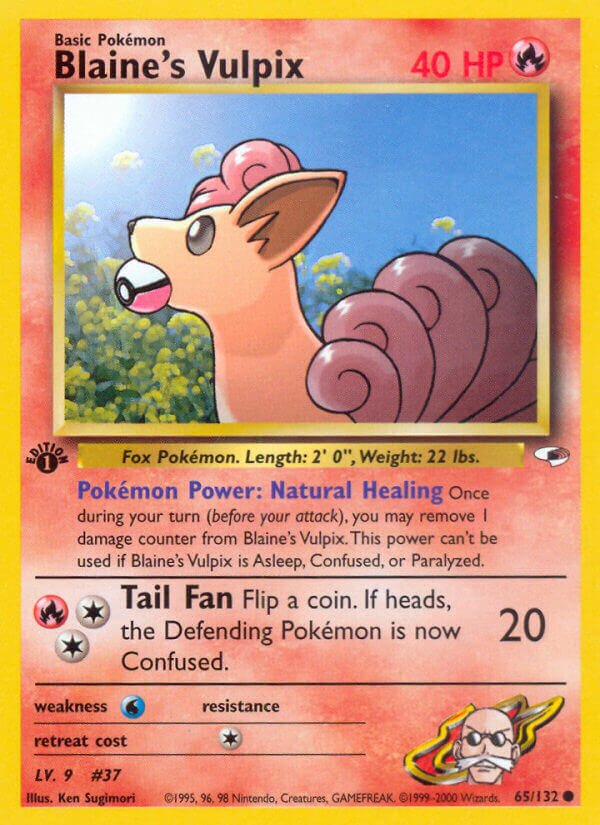 Blaine's Vulpix 065/132 — Gym Heroes (English Pokémon TCG card)