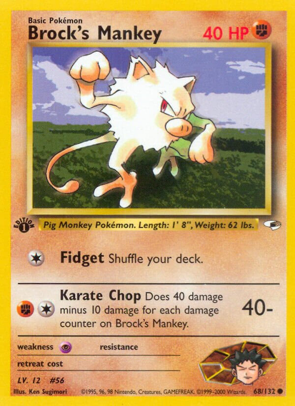 Brock's Mankey 068/132 — Gym Heroes (English Pokémon TCG card)