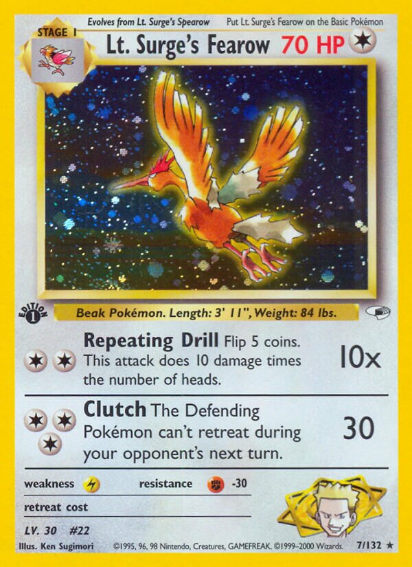 Lt. Surge's Fearow 007/132 — Gym Heroes (English Pokémon TCG card)