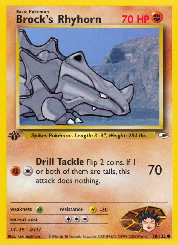 Brock's Rhyhorn 070/132 — Gym Heroes (English Pokémon TCG card)