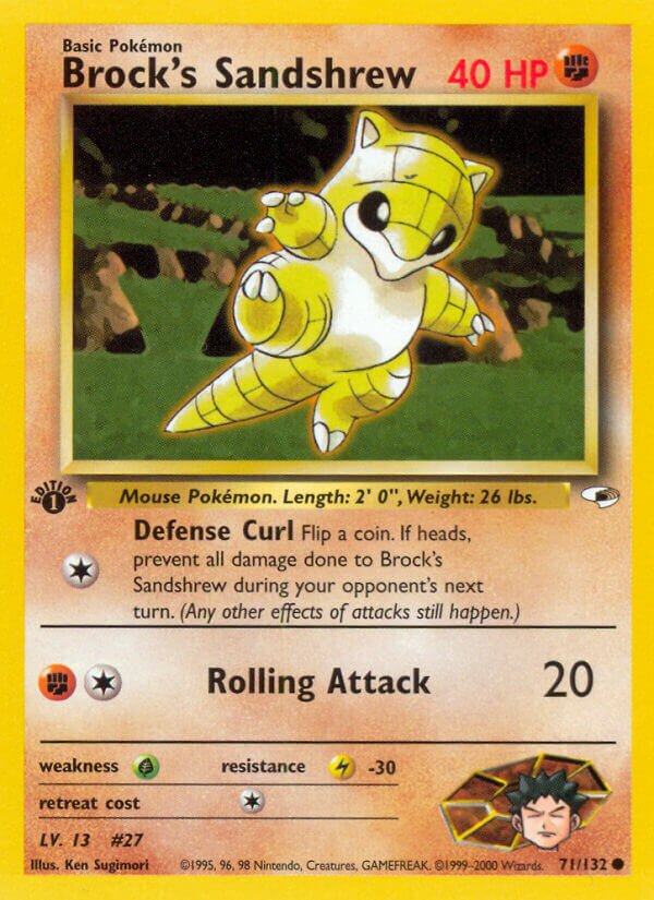 Brock's Sandshrew 071/132 — Gym Heroes (English Pokémon TCG card)