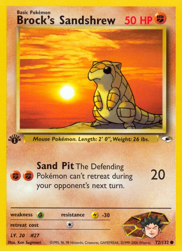 Brock's Sandshrew 072/132 — Gym Heroes (English Pokémon TCG card)