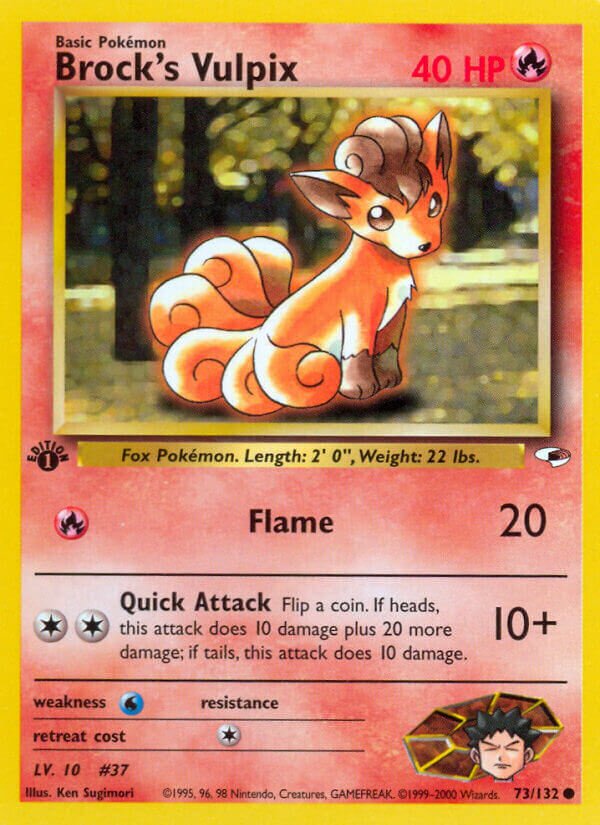 Brock's Vulpix 073/132 — Gym Heroes (English Pokémon TCG card)