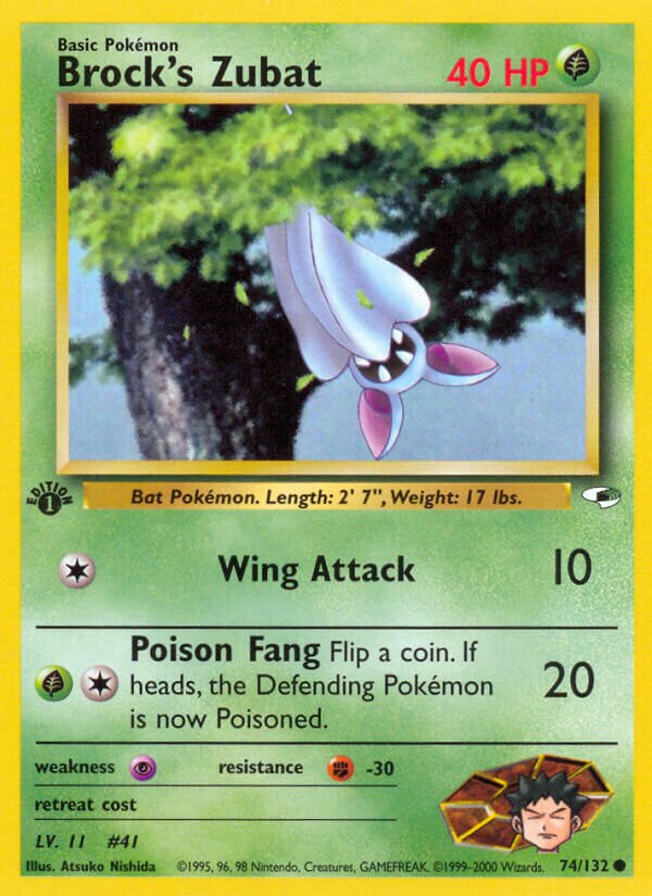 Brock's Zubat 074/132 — Gym Heroes (English Pokémon TCG card)