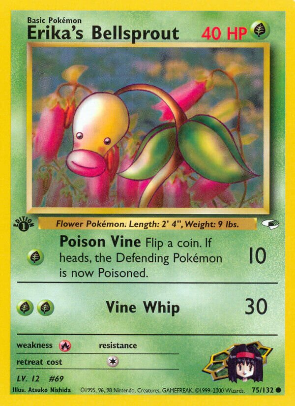 Erika's Bellsprout 075/132 — Gym Heroes (English Pokémon TCG card)