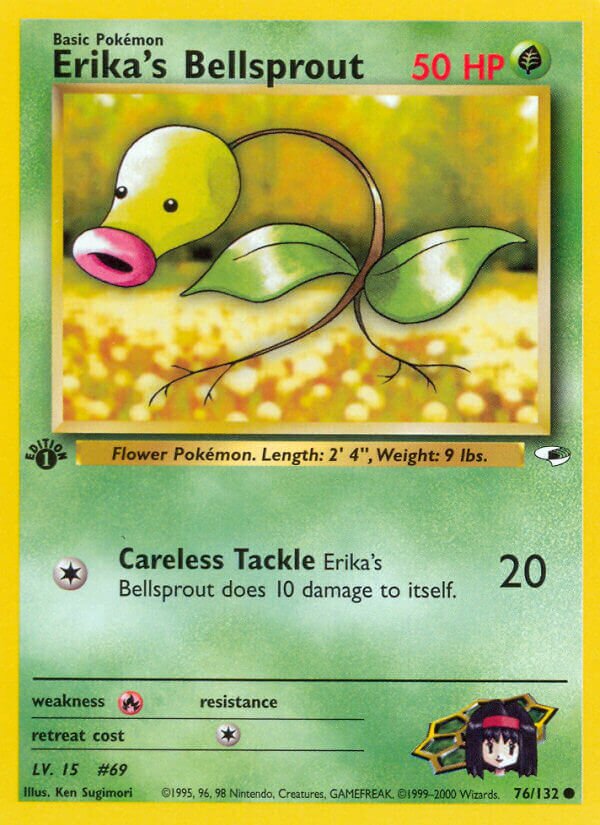 Erika's Bellsprout 076/132 — Gym Heroes (English Pokémon TCG card)