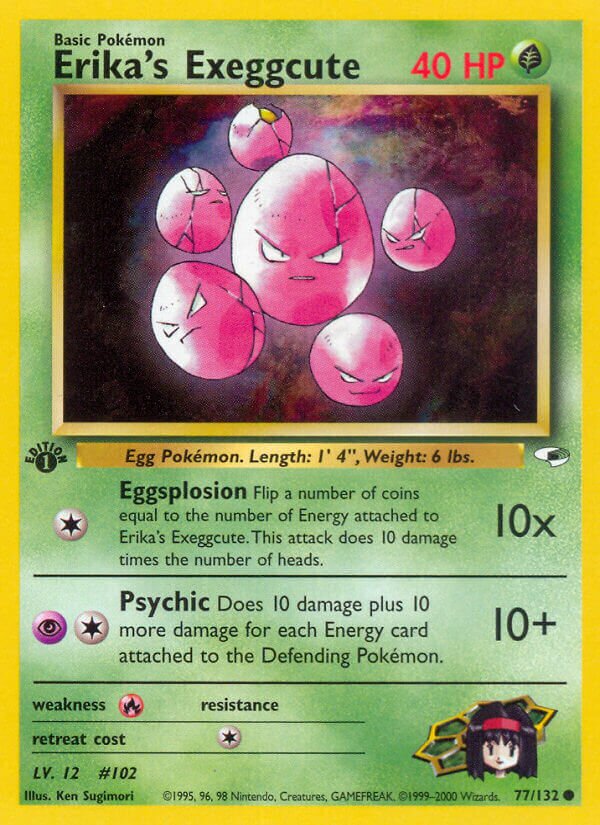 Erika's Exeggcute 077/132 — Gym Heroes (English Pokémon TCG card)