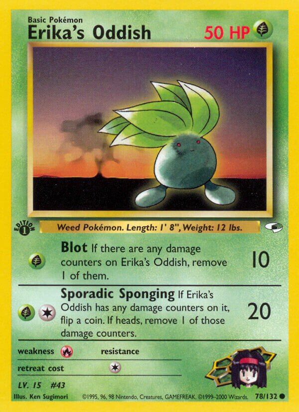 Erika's Oddish 078/132 — Gym Heroes (English Pokémon TCG card)