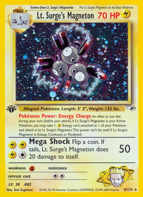 Lt. Surge's Magneton 008/132 — Gym Heroes (English Pokémon TCG card)