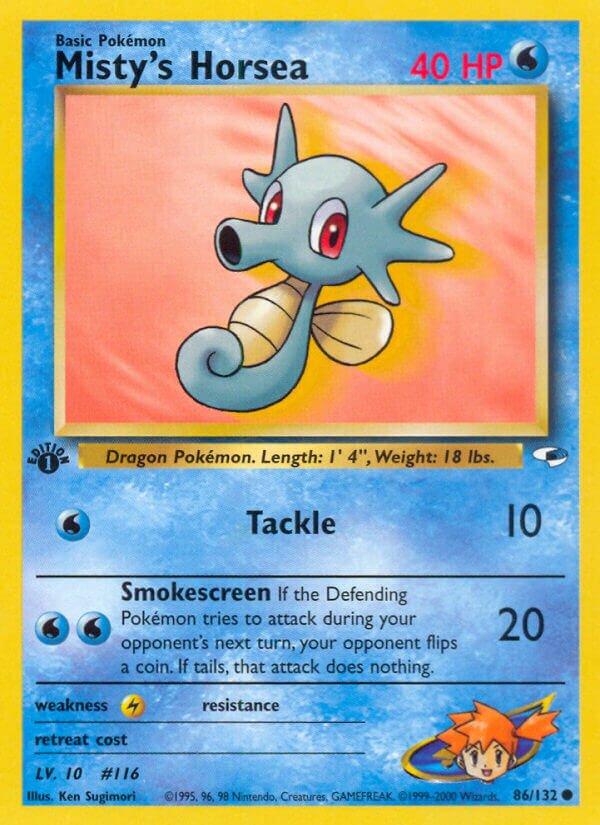 Misty's Horsea 086/132 — Gym Heroes (English Pokémon TCG card)