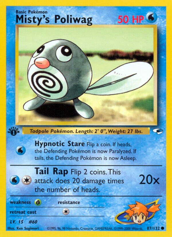 Misty's Poliwag 087/132 — Gym Heroes (English Pokémon TCG card)