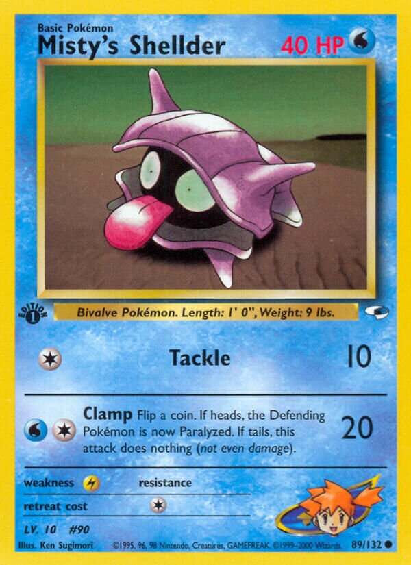 Misty's Shellder 089/132 — Gym Heroes (English Pokémon TCG card)