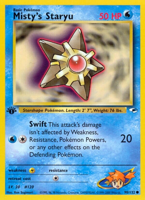 Misty's Staryu 090/132 — Gym Heroes (English Pokémon TCG card)